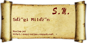 Sági Milán névjegykártya