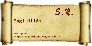 Sági Milán névjegykártya