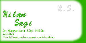 milan sagi business card
